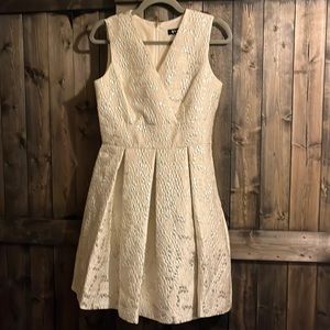 DKNY dress, light cream color with silver